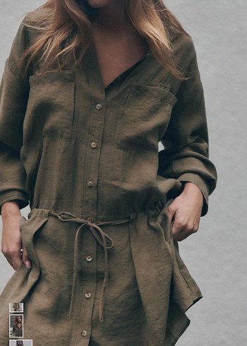 Zara kısa dökümlü gömlek elbise - Görsel 3