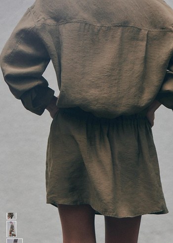 Zara kısa dökümlü gömlek elbise - Görsel 5