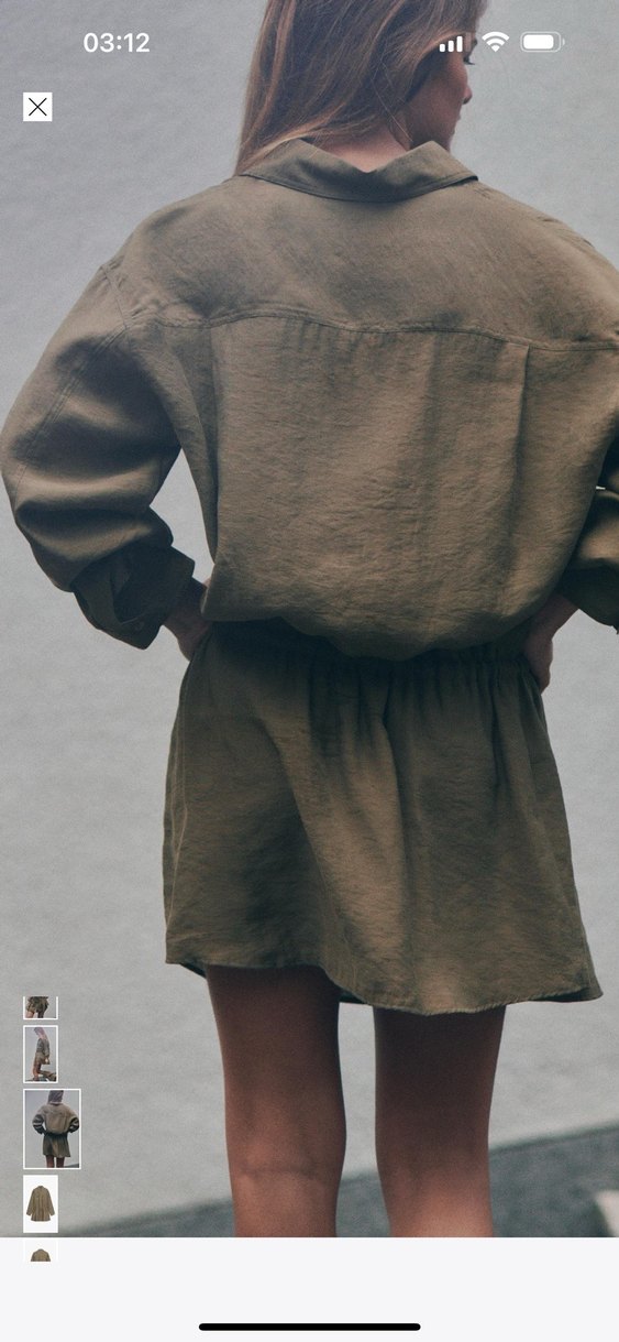 Zara kısa dökümlü gömlek elbise - Görsel 5