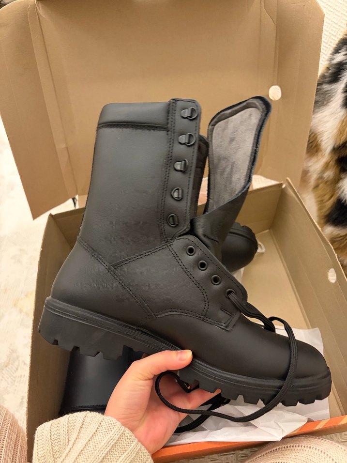 Erkek Siyah Kauçuk Goth Bot askeri bot - Görsel 3