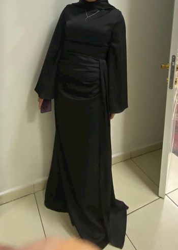 Uzun Siyah Gotik Abiye Elbise - Görsel 3