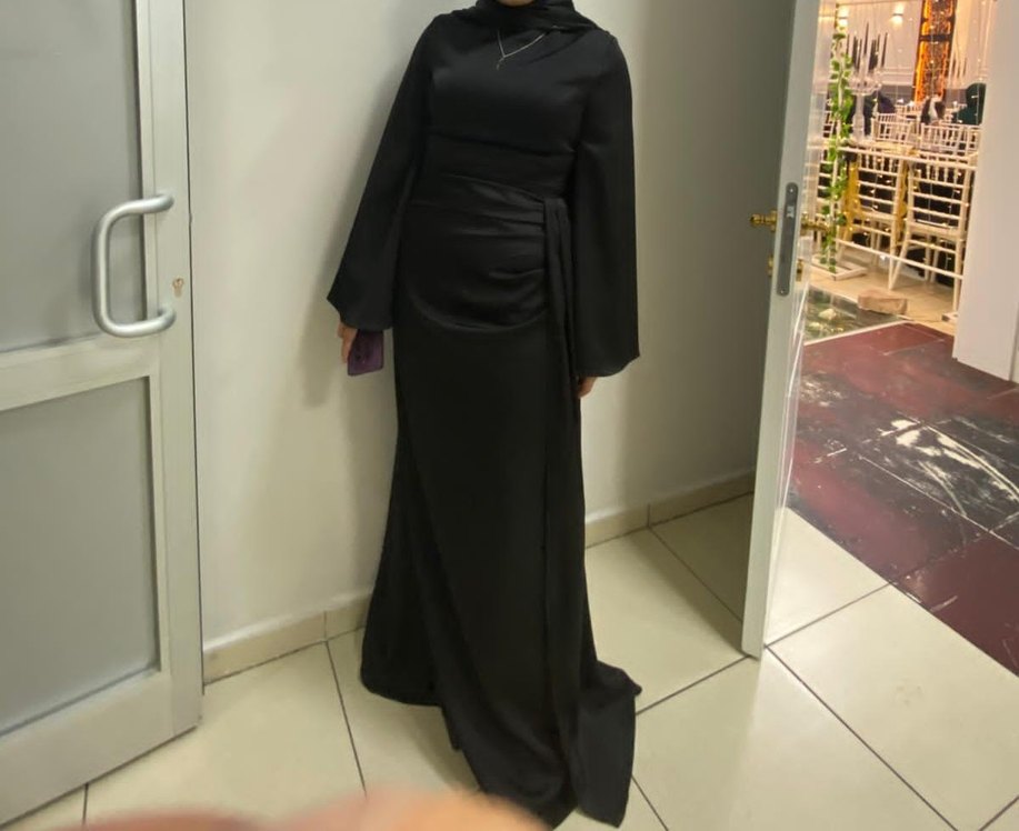 Uzun Siyah Gotik Abiye Elbise - Görsel 3