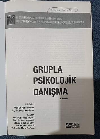 Beden Grupla psikolojik danışma kitabı