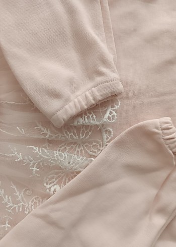 Kız Çocuk Dantel Nakışlı Bady - Görsel 5