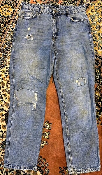 Mavi Yüksek Bel Straight Jeans