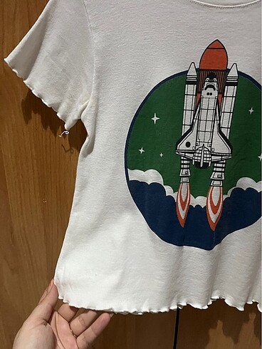 s Beden beyaz Renk Beyaz Fitilli T-shirt