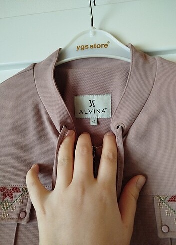 42 Beden pembe Renk Gül kurusu alvina marka yazlık ferace