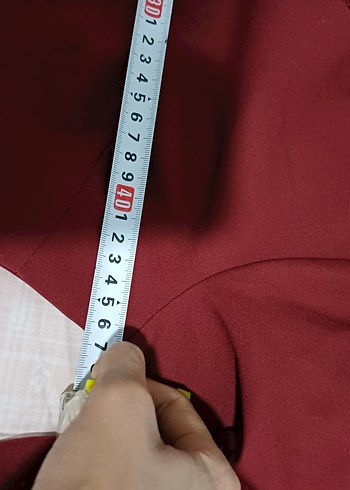 l Beden Bordo V Yakalı Midi Elbise