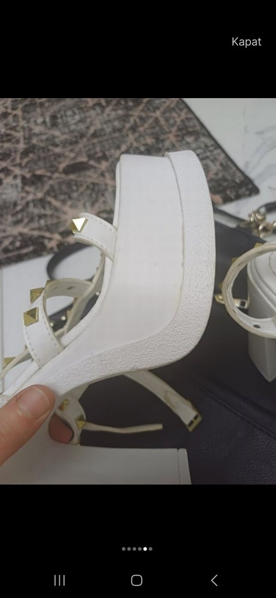 Beyaz Platform Topuklu - Görsel 2