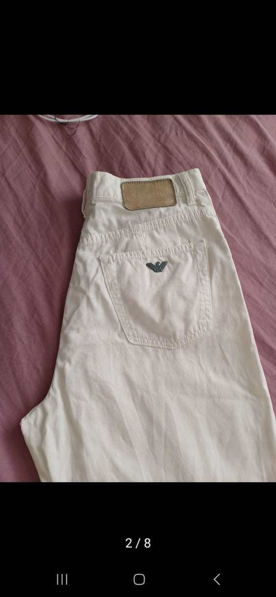 Emporio Armani Beyaz Slim Fit Denim Pantolon - Görsel 2