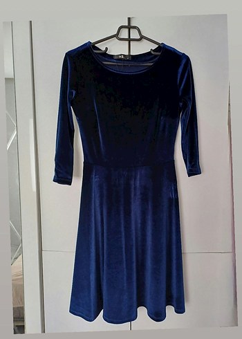 ADİL IŞIK Lacivert Kadife Elbise - Görsel 2