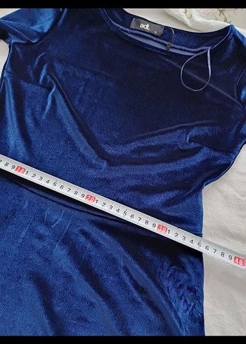 ADİL IŞIK Lacivert Kadife Elbise - Görsel 6