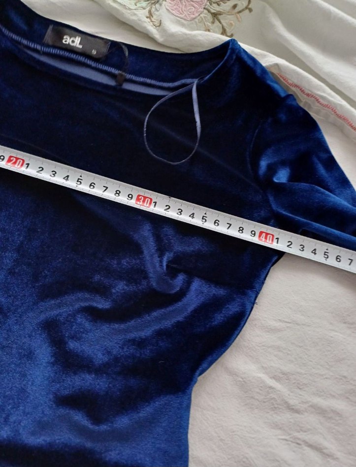 ADİL IŞIK Lacivert Kadife Elbise - Görsel 5