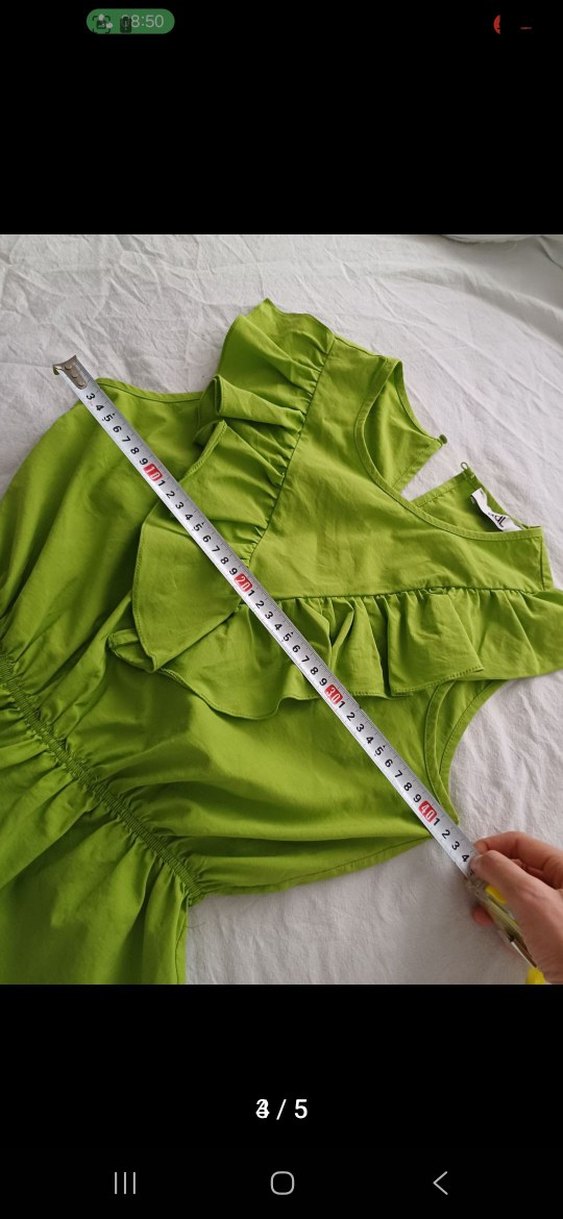 ADİL IŞIK Limon yeşili Romantik Bluz - Görsel 4