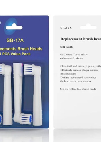 Beden SB-17A Beyaz Diş Fırçası Başlığı 4'lü Paket