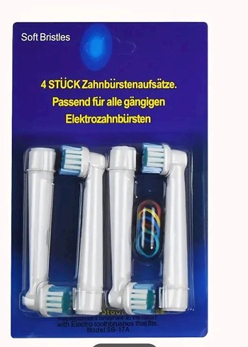 Renkli Yumuşak Kıllı Elektrikli Diş Fırçası Başlıkları (4 Adet)