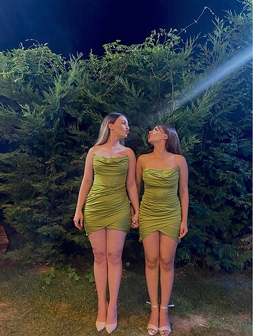 Trendyol & Milla Yeşil mini abiye elbise