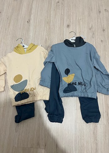 Bebek Erkek Gri Baskılı Sweatshirt ve Pantolon Takımı