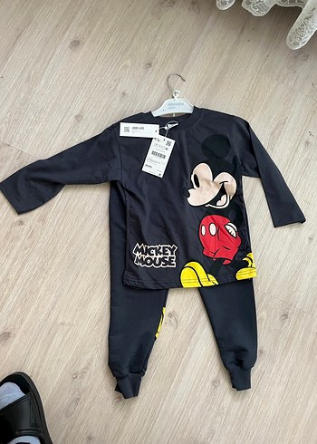 Mickey Mouse Gri Bebek Takım - Görsel 2