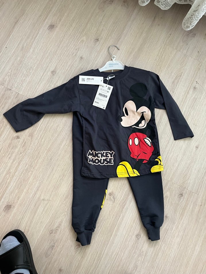 Mickey Mouse Gri Bebek Takım - Görsel 2