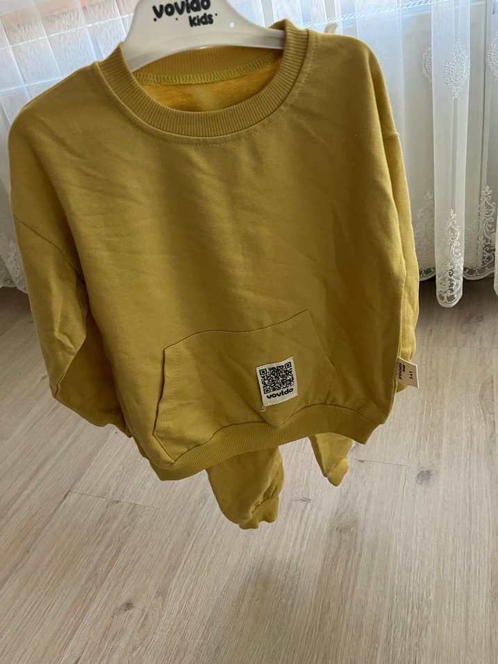 Sarı Erkek Çocuk Sweatshirt Loose Fit - Görsel 3