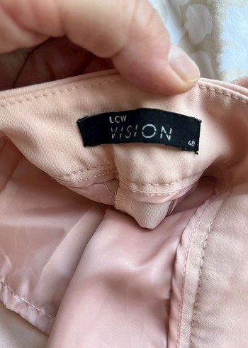 Bej Kadın Midi Kumaş Pantolon - Görsel 2