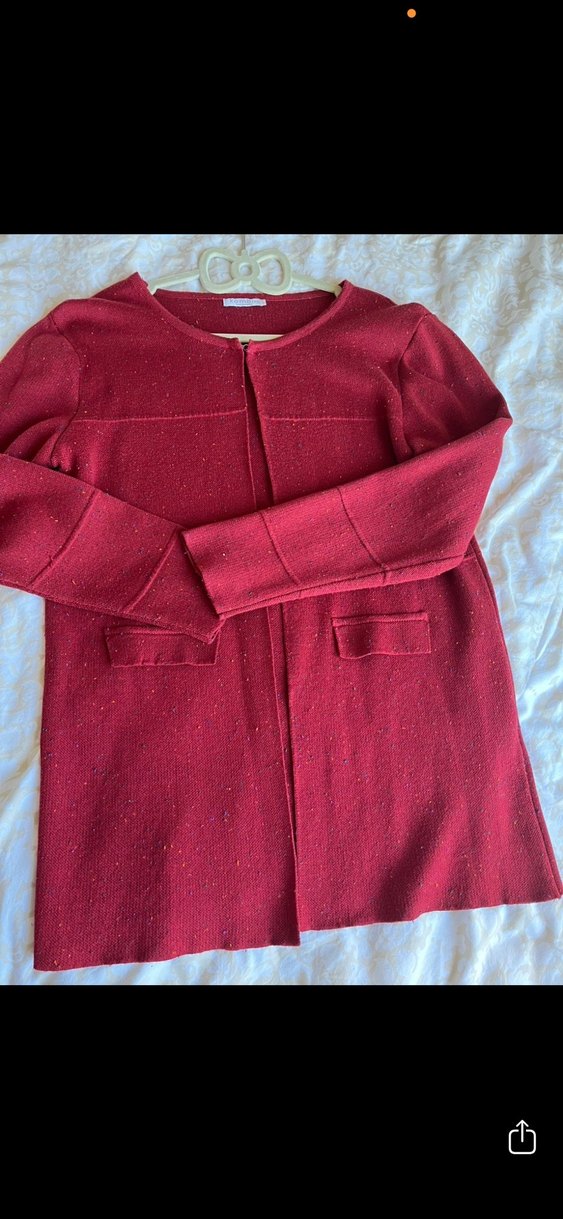 Bordo Düğmeli Hamile Hırka - Görsel 2