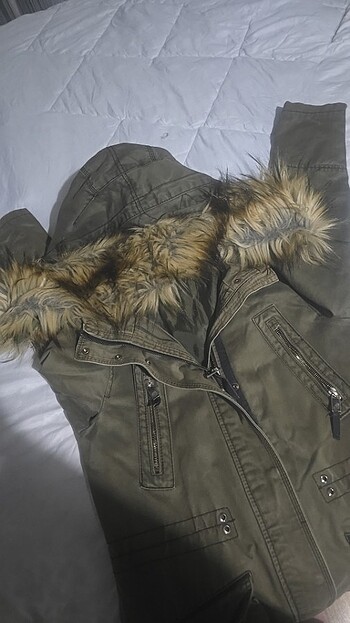 Sorunsuz uzun keten parka - Görsel 3