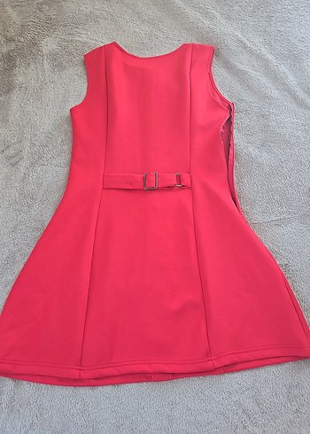 Diğer Düğmeli Pembe Midi Elbise