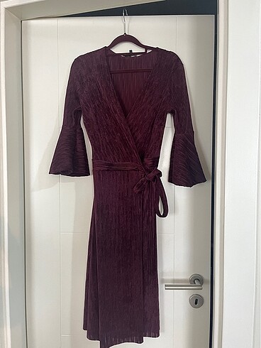 Kadife Görünümlü Elbise - Görsel 5