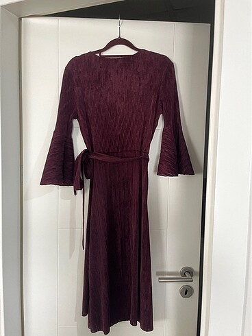 Kadife Görünümlü Elbise - Görsel 6