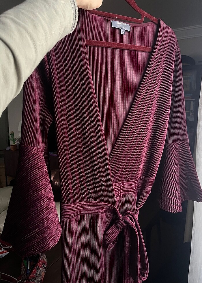 Kadife Görünümlü Elbise - Görsel 2