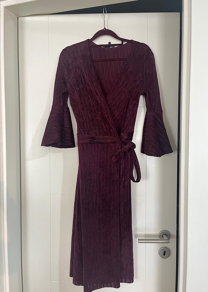 Kadife Görünümlü Elbise - Görsel 5