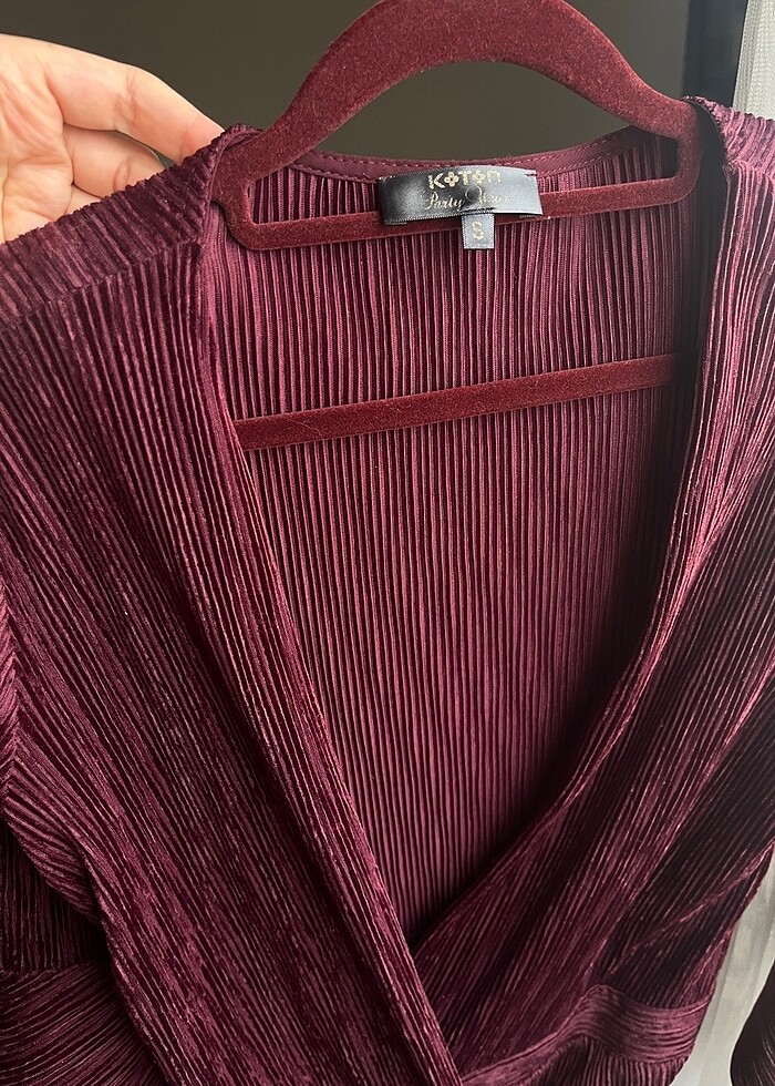 Kadife Görünümlü Elbise - Görsel 3