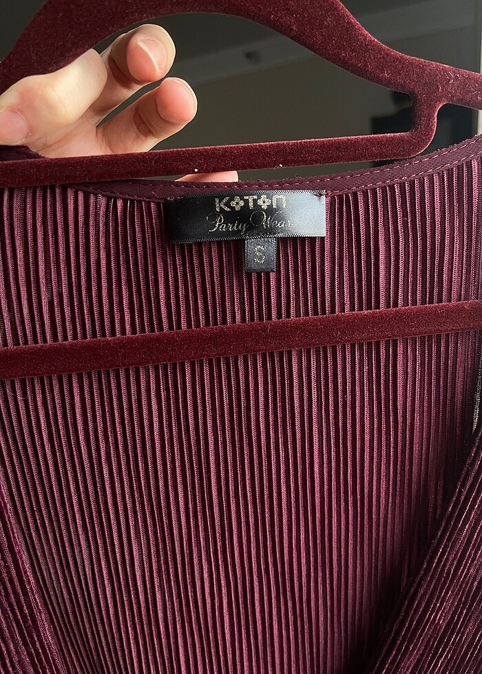 Kadife Görünümlü Elbise - Görsel 4