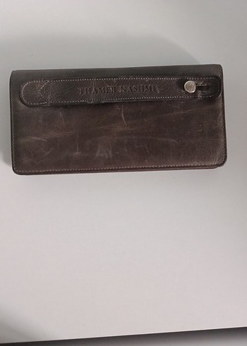 koyu kahverengi visso marka unisex uzun cüzdan - Görsel 5