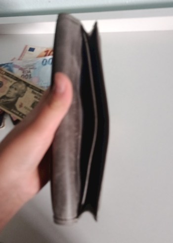 koyu kahverengi visso marka unisex uzun cüzdan - Görsel 3