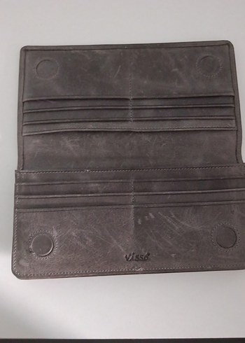 koyu kahverengi visso marka unisex uzun cüzdan - Görsel 2