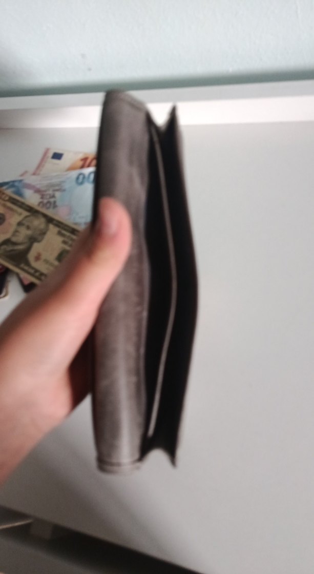 koyu kahverengi visso marka unisex uzun cüzdan - Görsel 3