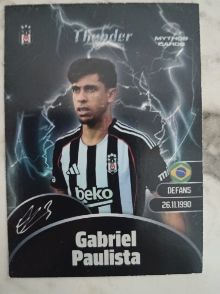 BEŞİKTAŞ Thunder Futbolcu Kartları -imzalı kartlar. - Görsel 3