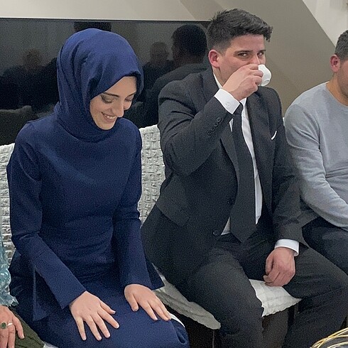 xs Beden Lacivert Özel Gün Tesettür Elbise
