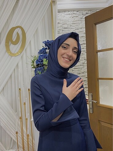 Diğer Lacivert Özel Gün Tesettür Elbise