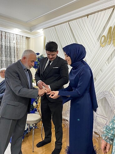 xs Beden lacivert Renk Lacivert Özel Gün Tesettür Elbise