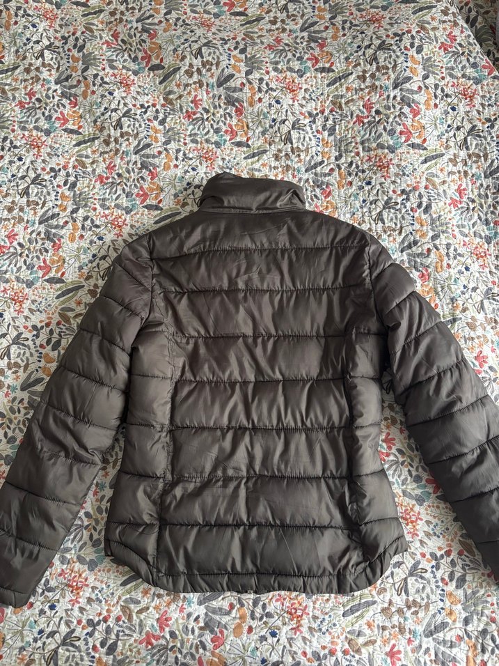 Fermuarlı Haki Kadın Mont, İnce Kesim, Günlük - Görsel 4