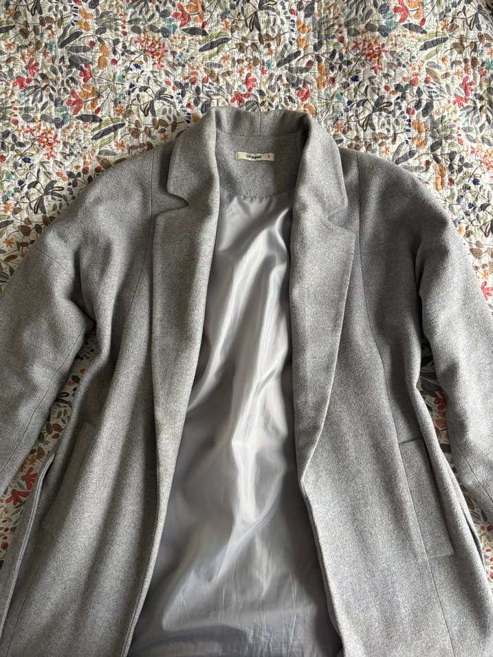 Kemerli Gri Uzun Kaban - Görsel 3