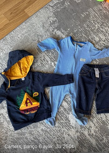 Erkek Bebek 3'lü Denim ve Örgü Takım