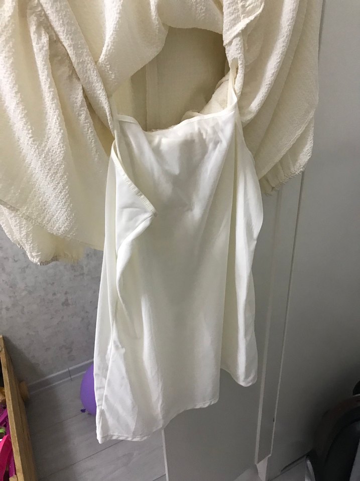 Beyaz  Midi Elbise - Görsel 3