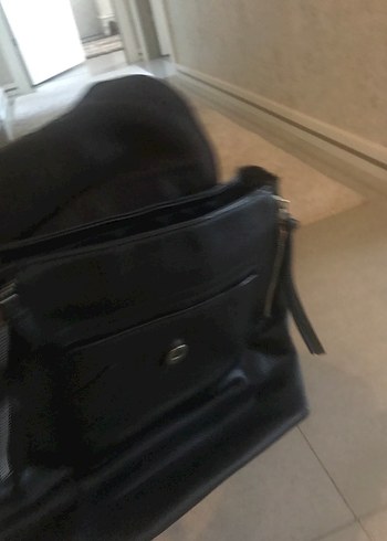 Stradivarius Siyah Deri Kadın Sırt Çantası - Görsel 6