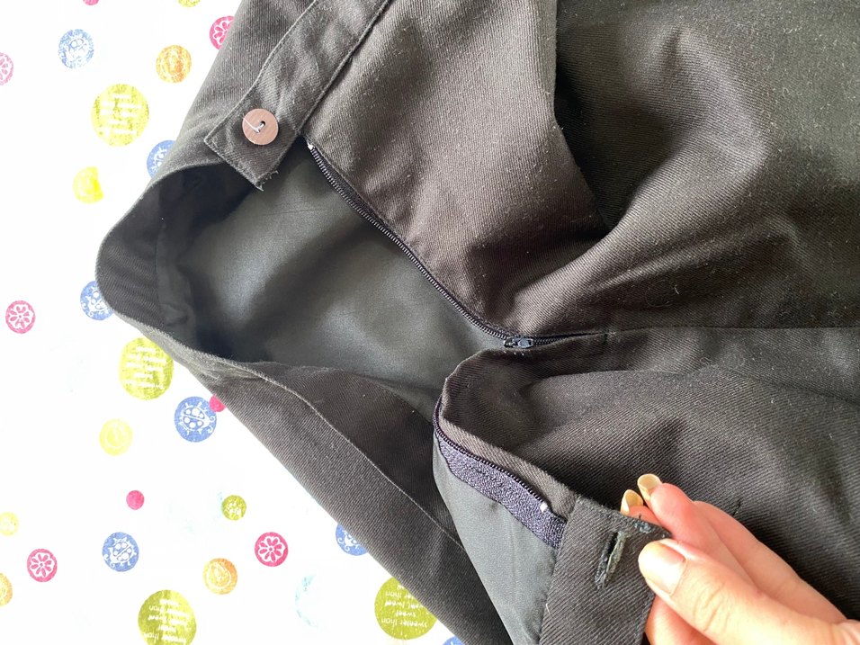 Drapeli koyu haki Midi etek - Görsel 4