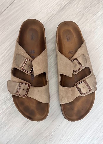 Kahverengi Süet Tokalı Kadın Terlik - Görsel 3